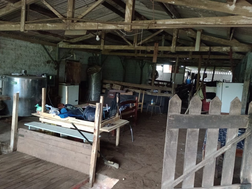 Trabalhadores são resgatados em situação análoga à escravidão — Foto: MTE