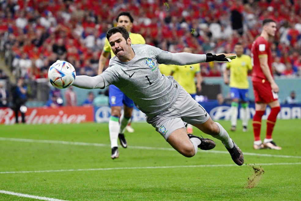 O Brasil ainda não sofreu nenhuma finalização na direção de sua meta na Copa do Mundo do Catar — Foto: Dylan Martinez/Reuters