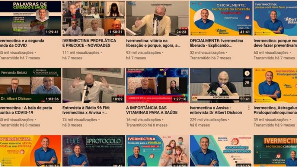 YouTube removeu 12 vídeos do canal de Dickson por conteúdo que disseminava informações médicas incorretas — Foto: YouTube / Reprodução