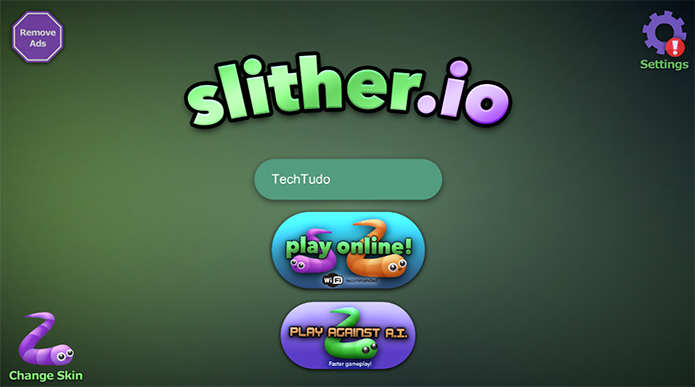 Selecione o modo offline do Slither.io (Foto: Reprodução/Murilo Molina)