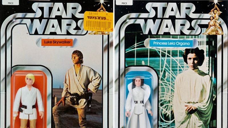 Bonequinhos de Luke Skywalker e da Princesa Leia que serão colocados à venda em leilão de brinquedos raros da saga Star Wars (Foto: Reprodução/Heritage Auctions)