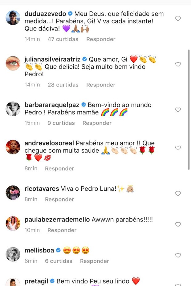 Giselle Itié mostra os pézinhos do filho recém-nascido, Pedro, e recebe mensagens de felicitações (Foto: Reprodução/Instagram)