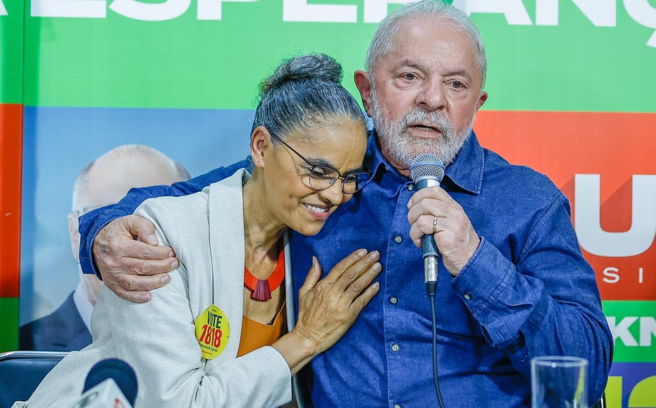 Lula e Marina Silva em evento durante a campanha