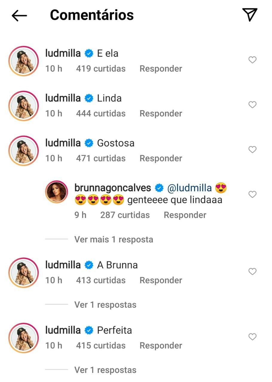 Ludmilla elogia a mulher, Brunna Gonçalves (Foto: Reprodução/Instagram)