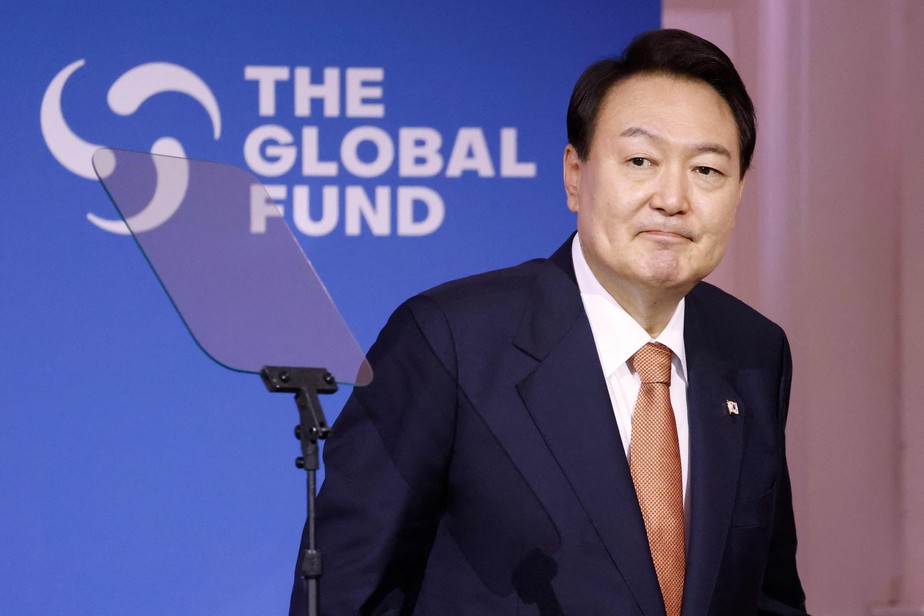 Presidente sul-coreano Yoon Suk Yeol em encontro do Fundo Global em Nova York na quarta-feira