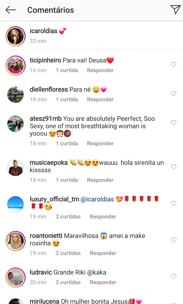 Comentários na publicação de Carol Dias (Foto: Reprodução/Instagram)