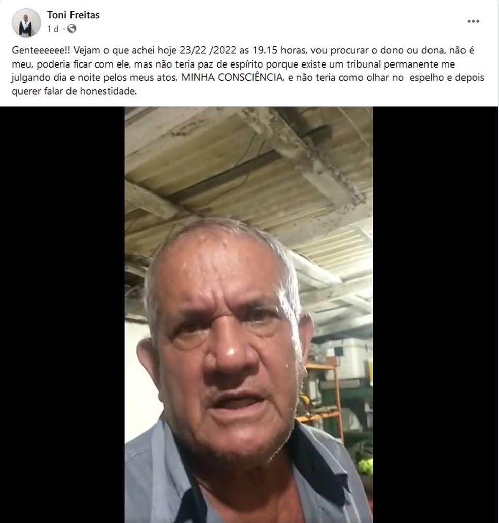 publicacao Idoso encontra R$ 6,8 mil em sacolas com bananas e devolve para a dona em Boa Vista: 'alma lavada e enxaguada'