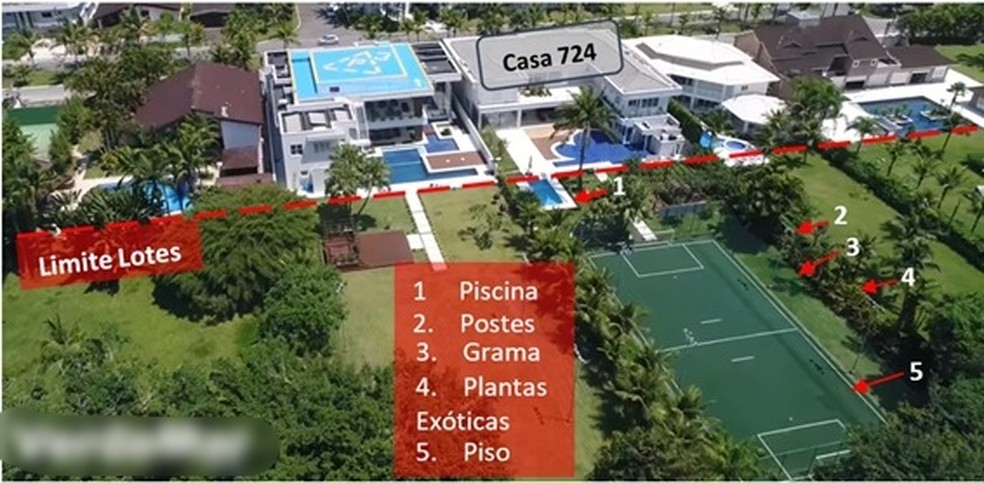 Ação popular afirma que imóvel invadiu área pública e área de preservação permanente — Foto: Reprodução