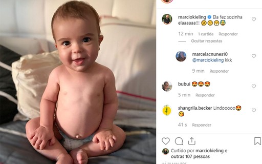 Márcio Kieling brinca ao comentar foto do filho postada pela esposa: "Fez sozinha"