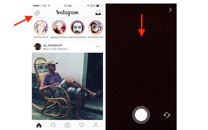 Acessando fotos da biblioteca do celular através do recurso Stories do Instagram (Foto: Reprodução/Marvin Costa)