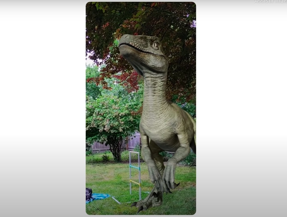 Com a ferramenta de busca do Google agora é possível ver dinossauros em realidade aumentada (Foto: Reprodução/Google)