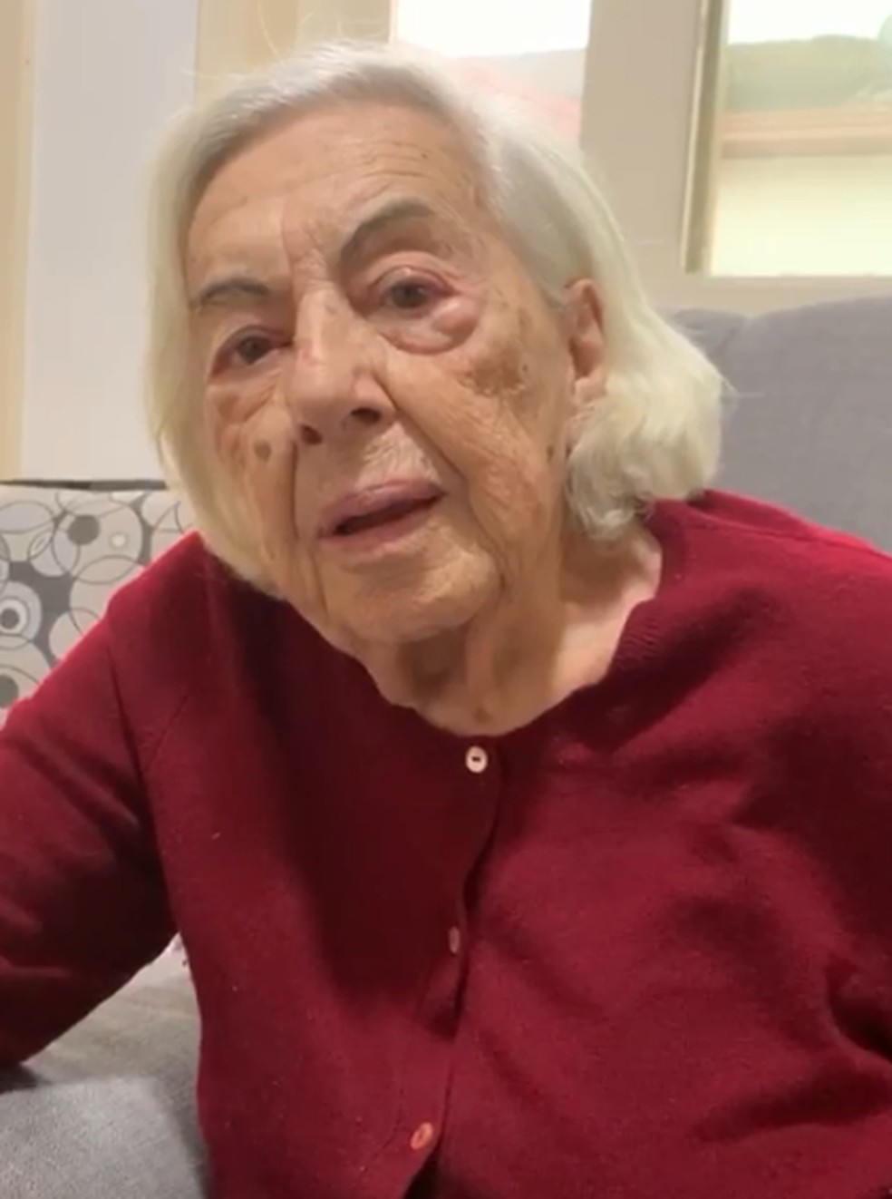Nathalina Cilona, 96 anos, foi curada coronavírus São José — Foto: Reprodução