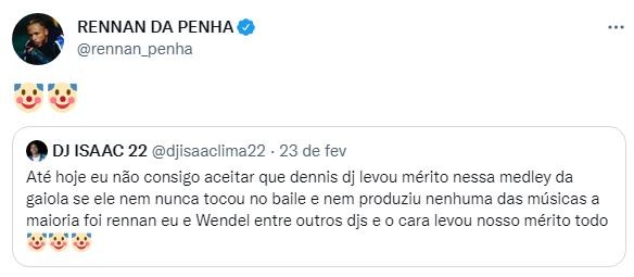 Rennan da Penha acusa Dennis DJ na web (Foto: Reprodução / Twitter)