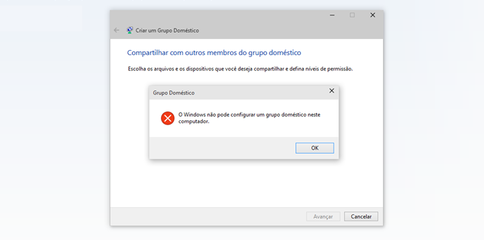 Aprenda como se livrar de erro que impede criação de grupos domésticos no Windows 10 (Foto: Reprodução/Paulo Alves)