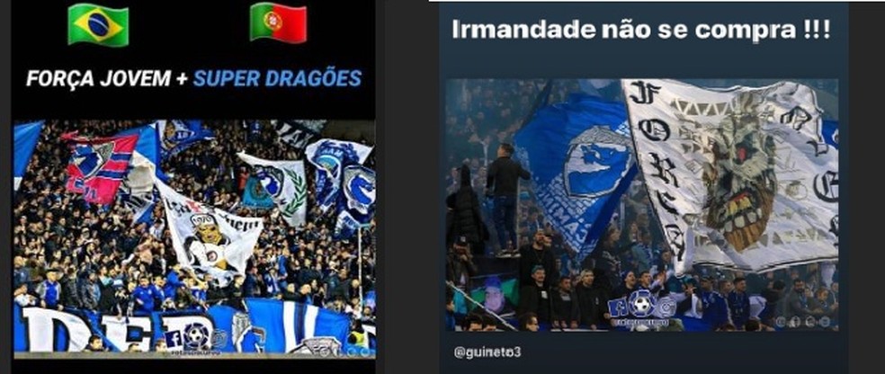 Super Dragões frisa ligação com principal organizada do Vasco — Foto: Rerprodução/Instagram