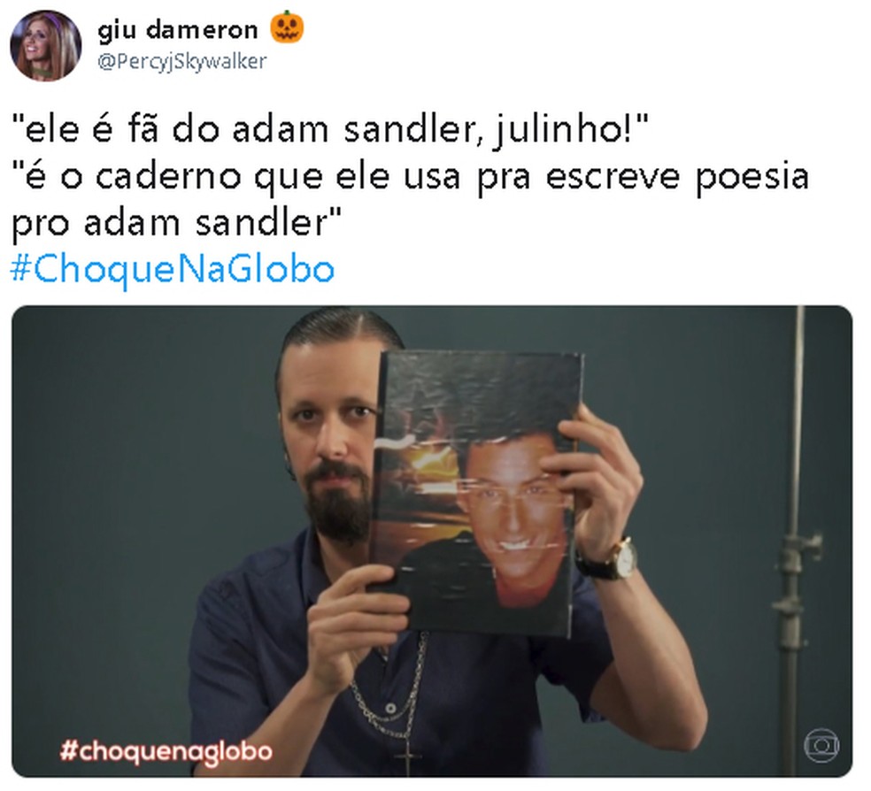Choque De Cultura Renan Assume Ser Fa De Adam Sandler E Mostra Caderno Secreto Do Idolo Choque De Cultura Gshow