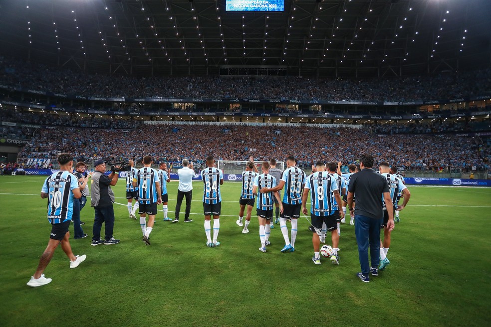 Torcida do Grêmio lotou Arena na Recopa Gaúcha — Foto: Lucas Uebel/Grêmio