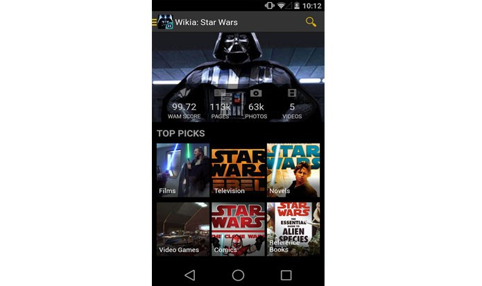 Wiki: Star Wars é um app desenvolvido pelos próprios fãs com conteúdos bem legais sobre os filmes (Foto: Divulgação/ Wiki: Star Wars)