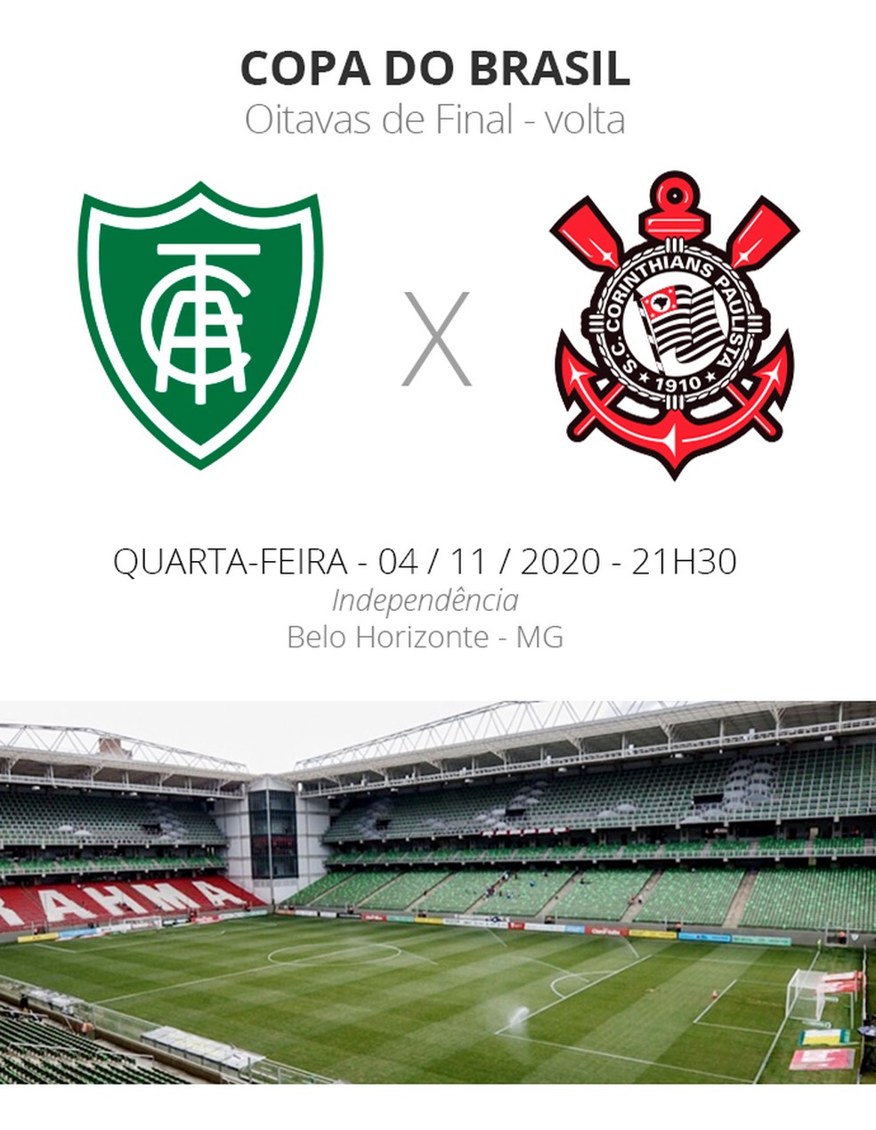 America Mg X Corinthians Veja Onde Assistir Escalacoes Desfalques E Arbitragem Copa Do Brasil Ge
