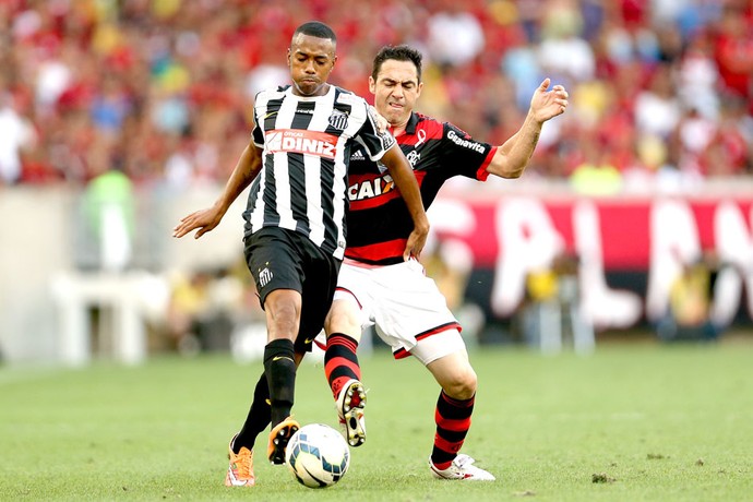 Chicão e Robinho, Flamengo X Santos (Foto: Getty Images)