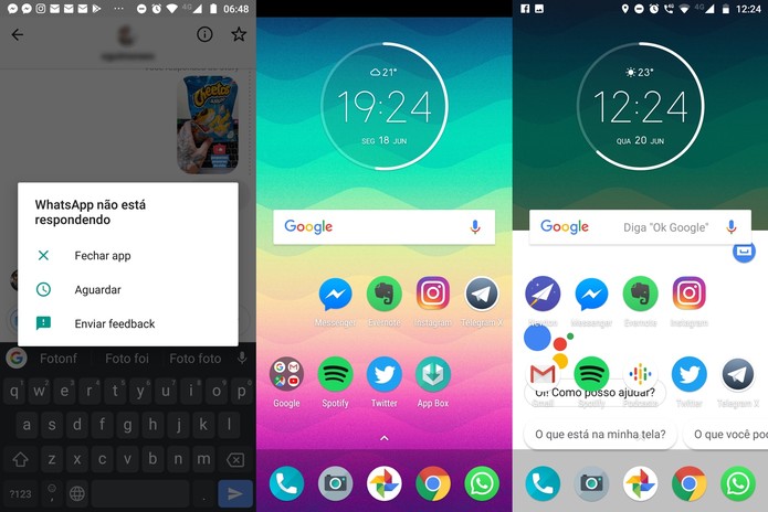 De aplicativo que para de responder à sumiço da barra superior: Moto G6 passou por diversos bugs (Foto: Reprodução / TechTudo) De aplicativo que para de responder à sumiço da barra superior: Moto G6 passou por diversos bugs (Foto: Reprodução / TechTudo)