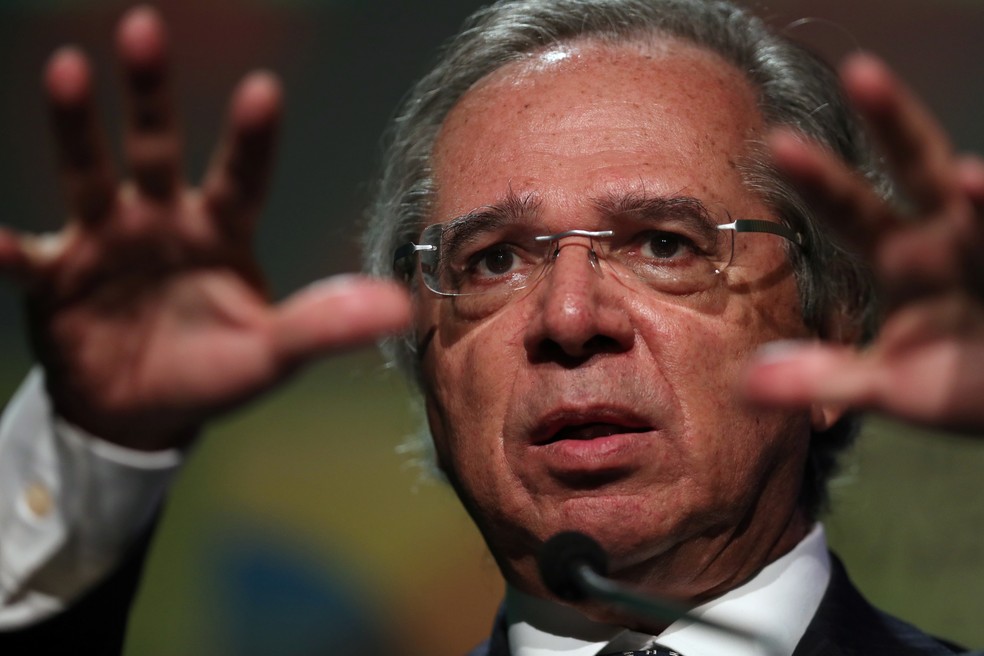 Paulo Guedes em imagem do dia 10 de outubro, durante participação em um evento em São Paulo sobre investimento — Foto: Amanda Perobelli/Reuters