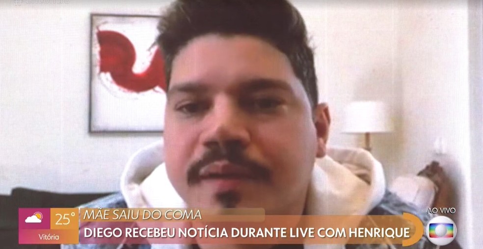 No 'Encontro', Diego comemora recuperação da mãe que teve Covid-19 e faz um alerta — Foto: TV Globo