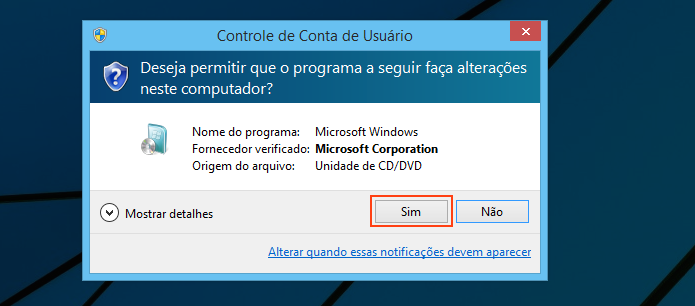 Autorizando o instalador do Windows 7 (Foto: reprodu??o/Edivaldo Brito)