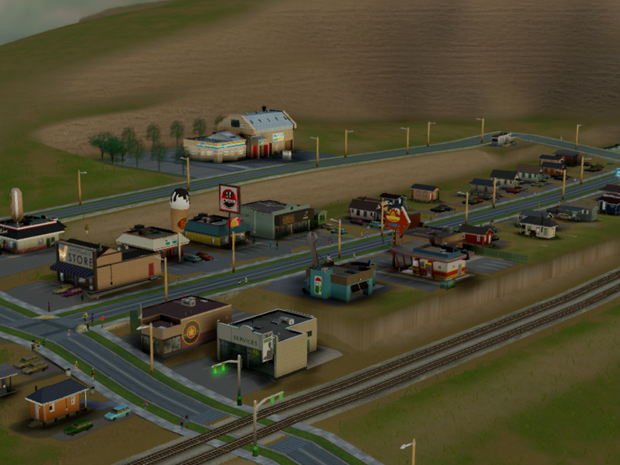 Área comercial foi construída no 3º mês na cidade de 'SimCity' (Foto: Reprodução)