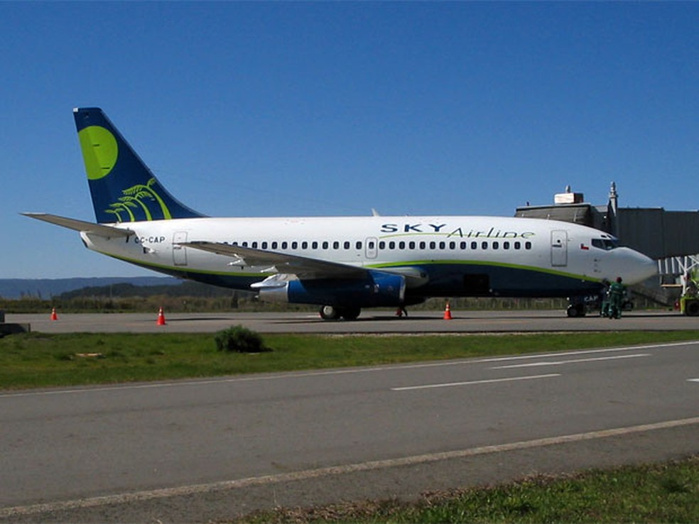 Aeronave da Sky Airline em imagem de arquivo — Foto: Mavalenzu/Ceative Commons