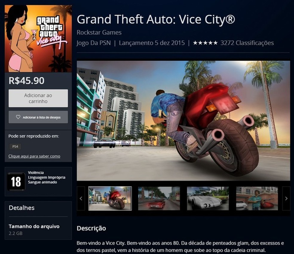 Como Fazer O Download De Gta Vice City Para Jogar No Ps4 Dicas E Tutoriais Techtudo