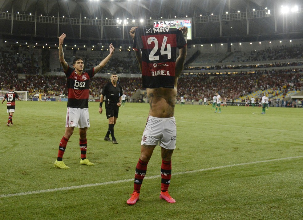 Gabigol comemora gol na final da Taça Guanabara entre Flamengo e Boavista — Foto: André Durão