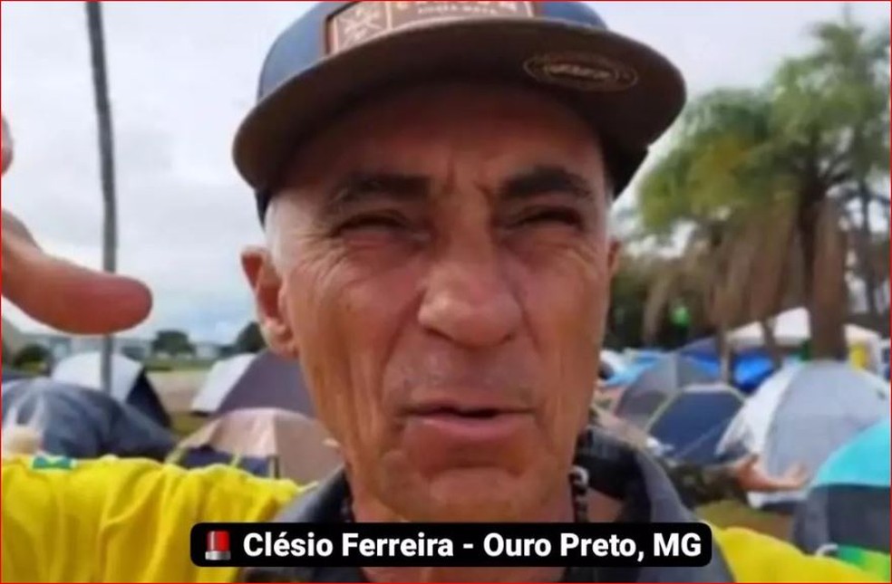 Clesio Ferreira esteve em Brasília nos atos terroristas — Foto: Redes sociais/Divulgação
