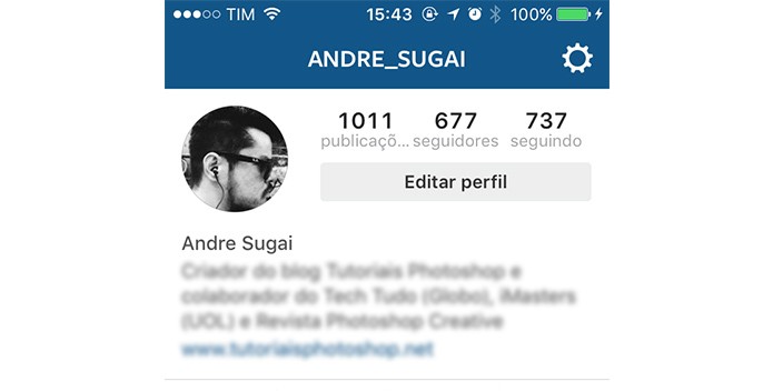 Não é possível esconder bio e foto de perfil no Instagram (Foto: Reprodução/André Sugai)