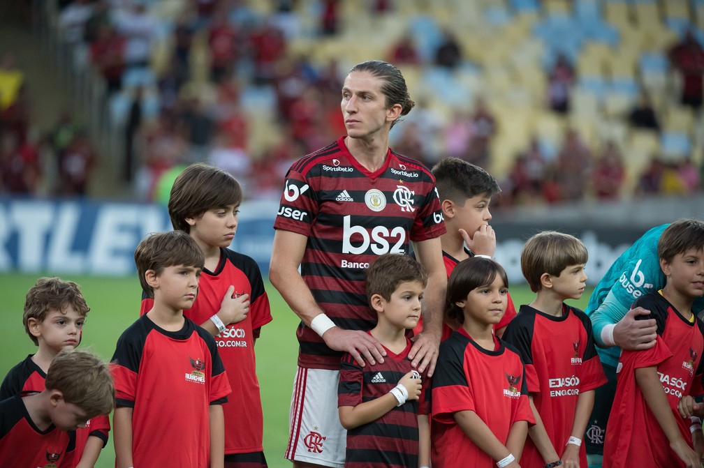 Filipe Luís retornou ao time no Fla x Flu, um jogo antes do duelo com Grêmio — Foto: Alexandre Vidal/Flamengo