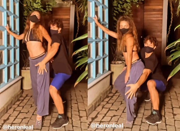 Claudia Ohana e o dançarino Heron Leal  (Foto: Reprodução / Instagram )