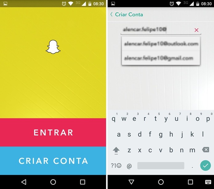 Criando uma conta do Snapchat (Foto: Felipe Alencar/TechTudo)