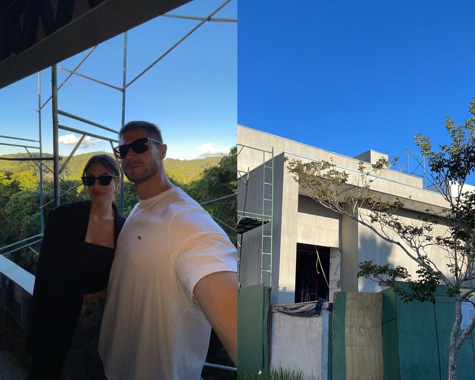 Mari Gonzalez e Jonas Sulzbach visitam obra da casa nova