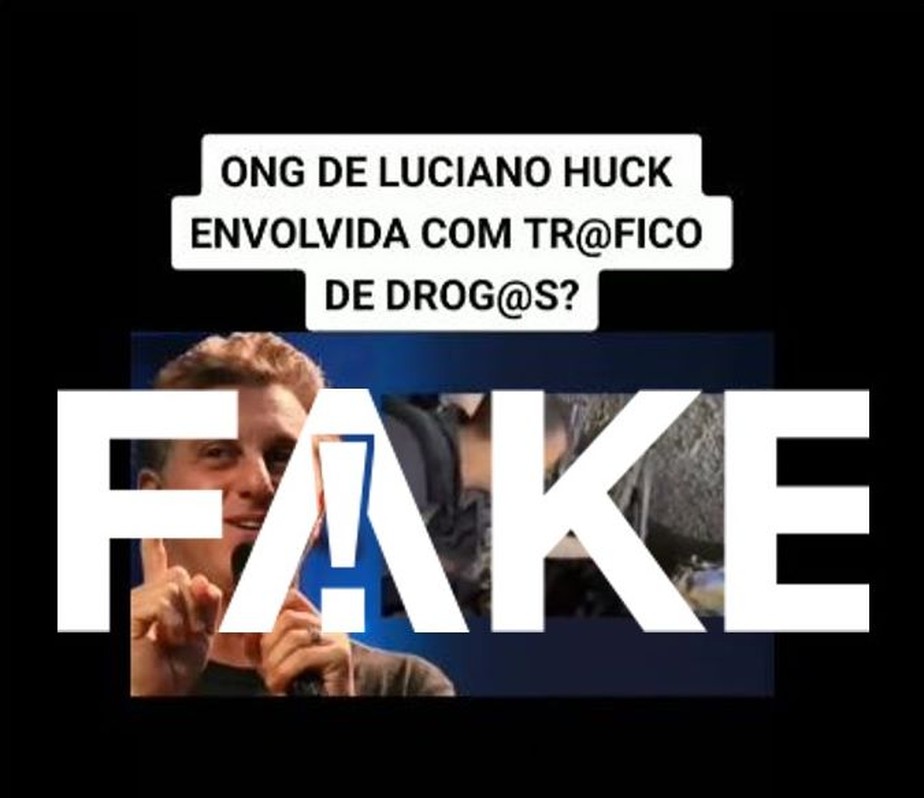 É #FAKE que ONG onde polícia encontrou armas e traficantes pertence a Luciano Huck
