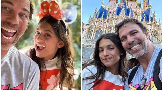 Marcelo Faria se emociona em viagem de férias com a filha em Orlando: "Está amando tudo"