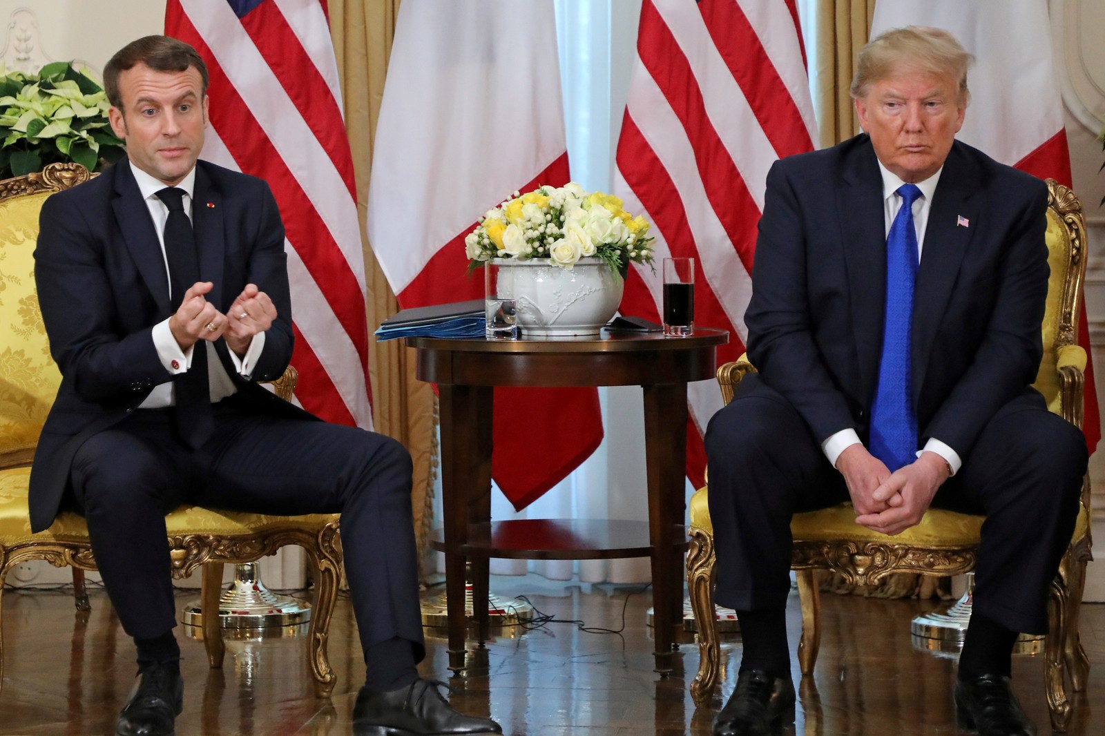 Trump  e o presidente da França, Emmanuel Macron, se encontram em reunião paralela à cúpula da Otan, em Londres: o francês criticou a Turquia, defendida pelo americanoReuters 03/12/2019