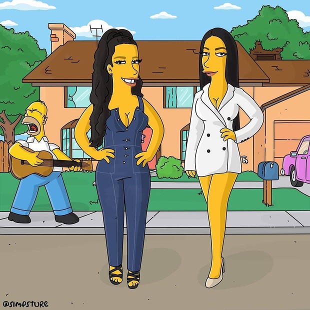 Simone e Simaria surgem na versão do desenho Os Simpsons (Foto: Reprodução/Instagram)