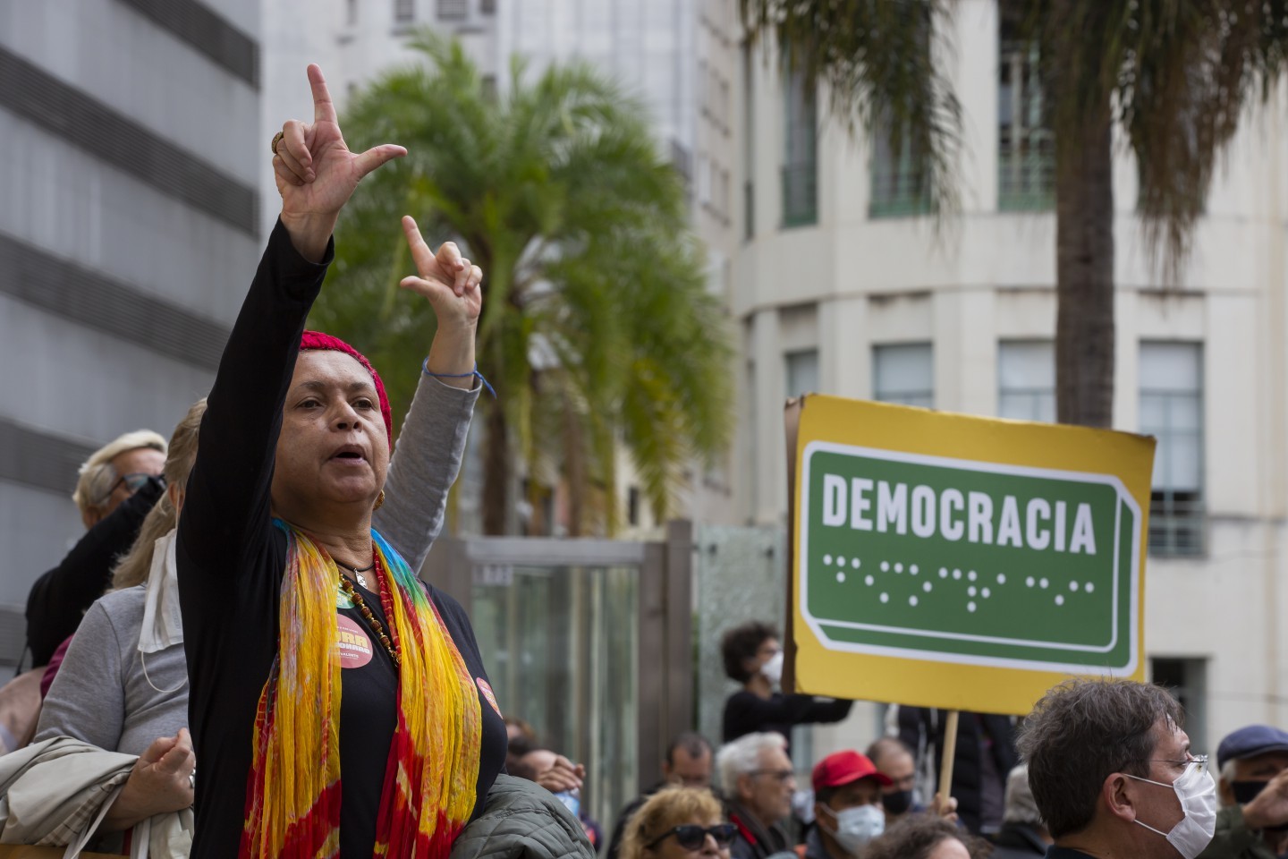 Ato em defesa da Democracia no Largo São Francisco — Foto: Edilson Dantas