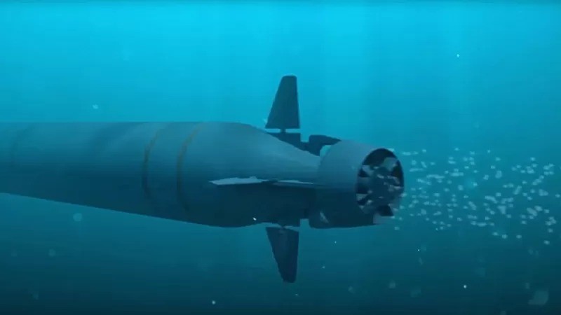 Veículo submarino Poseidon com armas nucleares - captura de vídeo por Tass, agência de notícias estatal da Rússia (Foto: GETTY IMAGES via BBC)