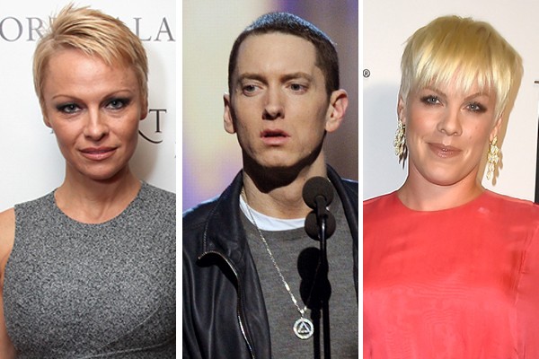 Pamela Anderson, Eminem e Pink (Foto: Getty Images)