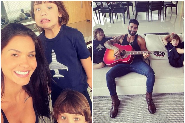 Andressa Suita e Gusttavo Lima passam Dia das Crianças juntos com os filhos (Foto: Reprodução/Instagram)