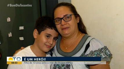 Menino de 10 anos conta detalhes de como conseguiu salvar a mãe de um choque elétrico