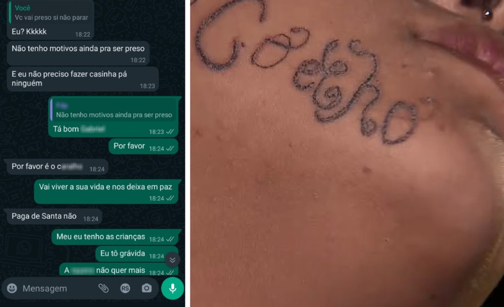 Em mensagens, mãe que encontrou filha com nome do ex tatuado no rosto pede que ele aceite o fim do namoro