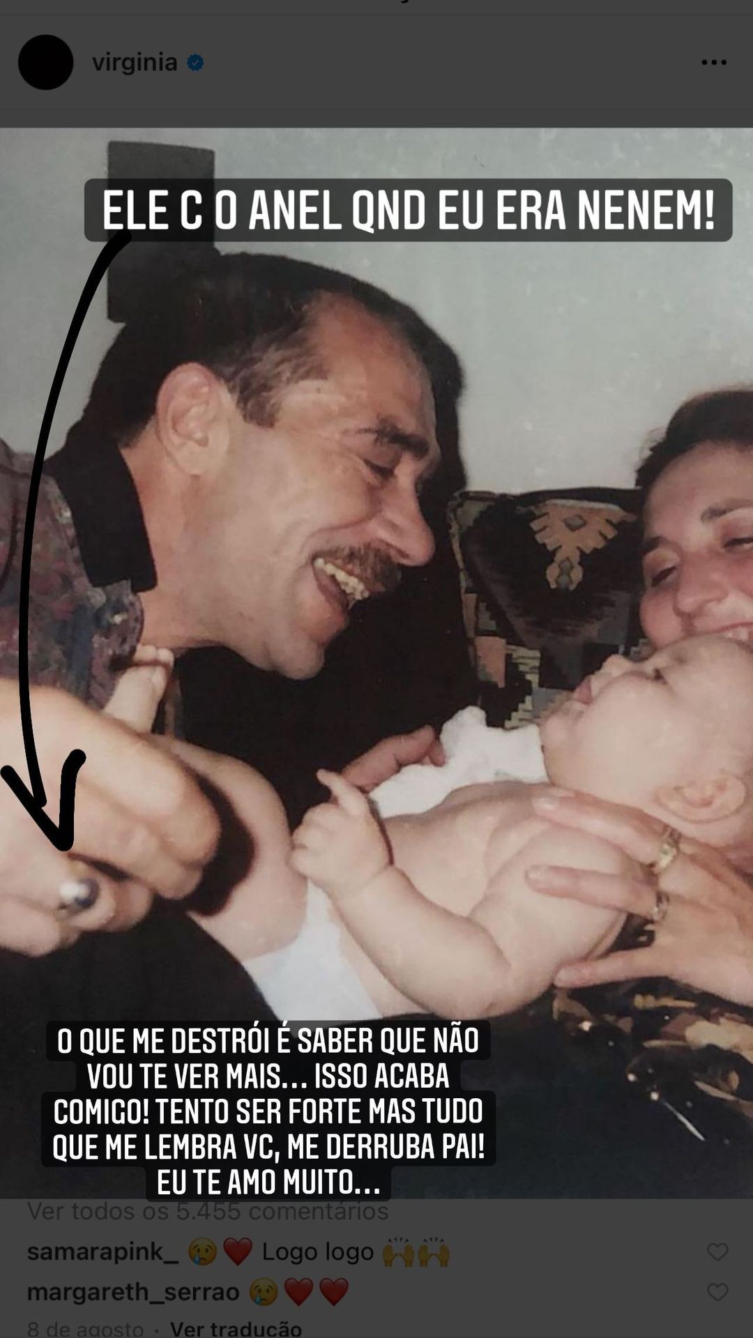 Virginia Fonseca com o pai, Mauro Serrão (Foto: Reprodução/Instagram)
