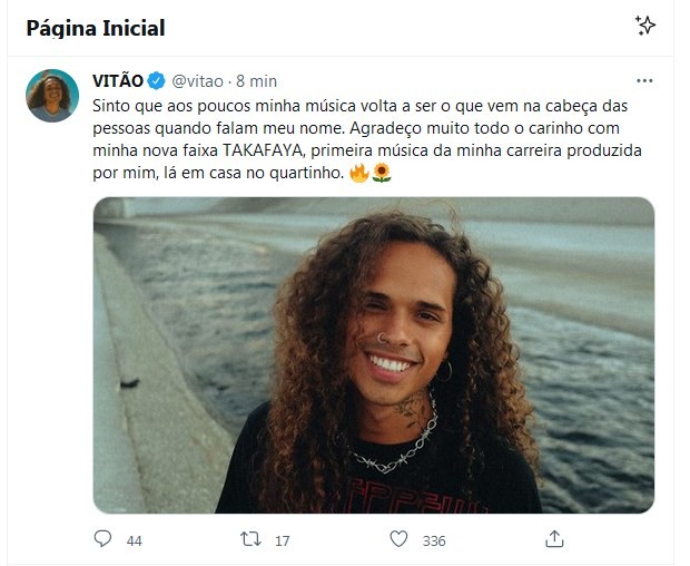 Post de Vitão (Foto: Reprodução/Twitter)